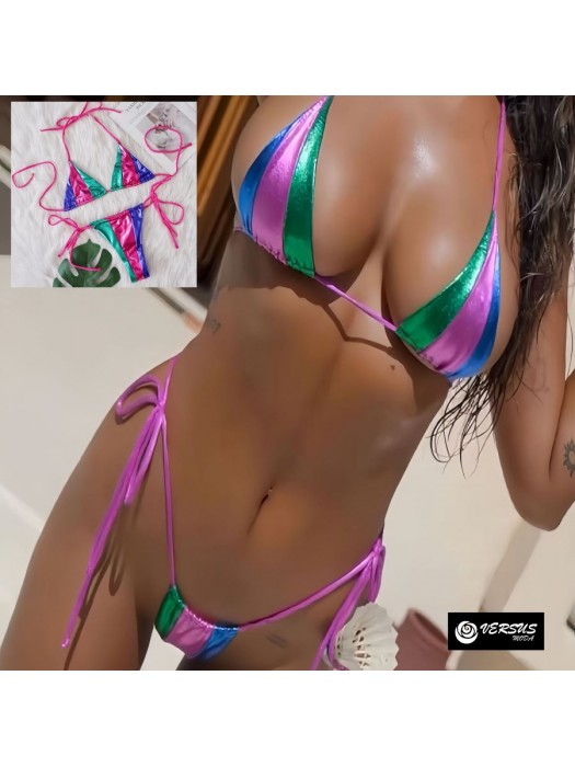 Costume Bagno 2 Pezzi Bikini Brasiliano Triangolo Mare Donna Swimsuit 550183